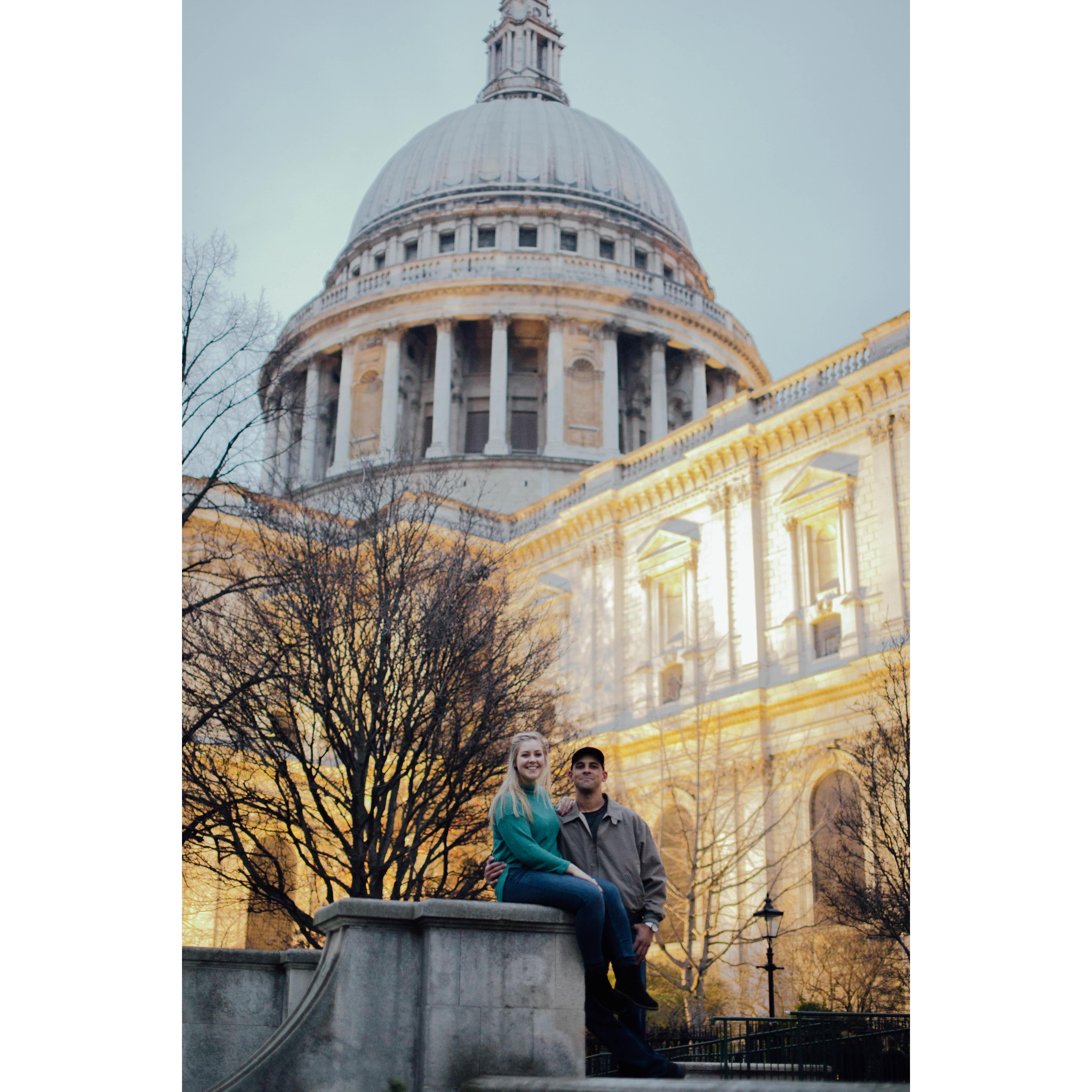 Dusk at St. Paul's Cathedral in London!