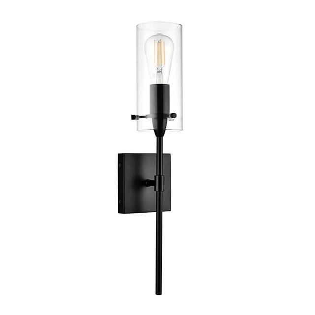 Effimero Black Wall Sconce Lighting - Bathroom Light Fixture - Modern Indoor Bedroom Wall Lights with Clear Glass Shades