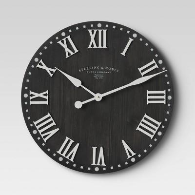 23" Wood Wall Clock Brown - Threshold™