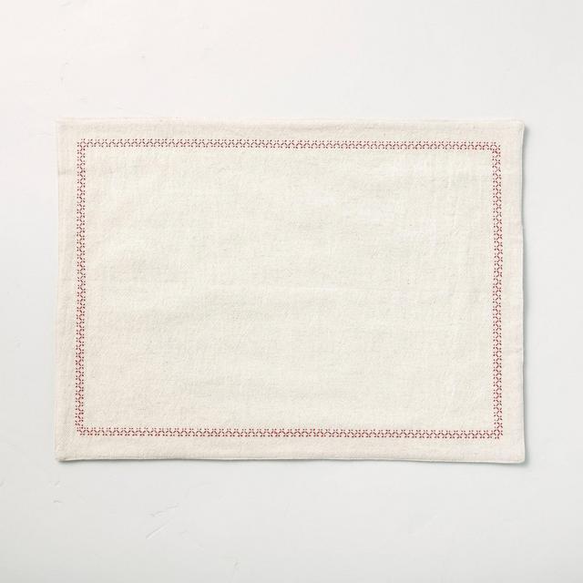 Simple Border Stitch Placemat Natural/Red - Hearth & Hand™ with Magnolia