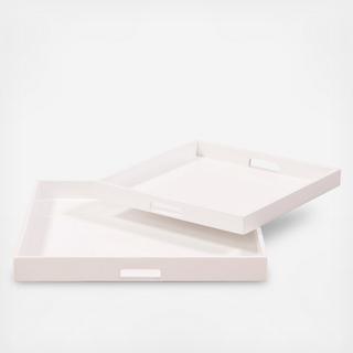 Lacquer Wood Tray 2-Piece Set