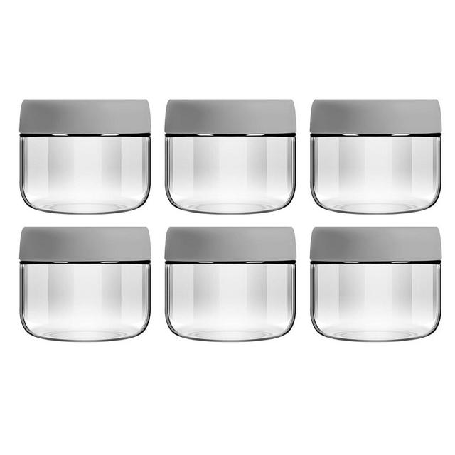 6-pack 10oz white glass jar with screw lid for overnight oats condiment salad dressing sauce baby food kids snacks containers candle canning spice wide mouth Leak proof storage containers airtight-