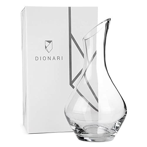 DIONARI Moderno Red Wine Decanter: 100% Lead-Free, Hand-Crafted Glass Decanter for Red Wine Aeration, Premium, Luxurious Aerator Carafe Gift Set for Wine Lovers, Elegant Wine and Drinking Accessories