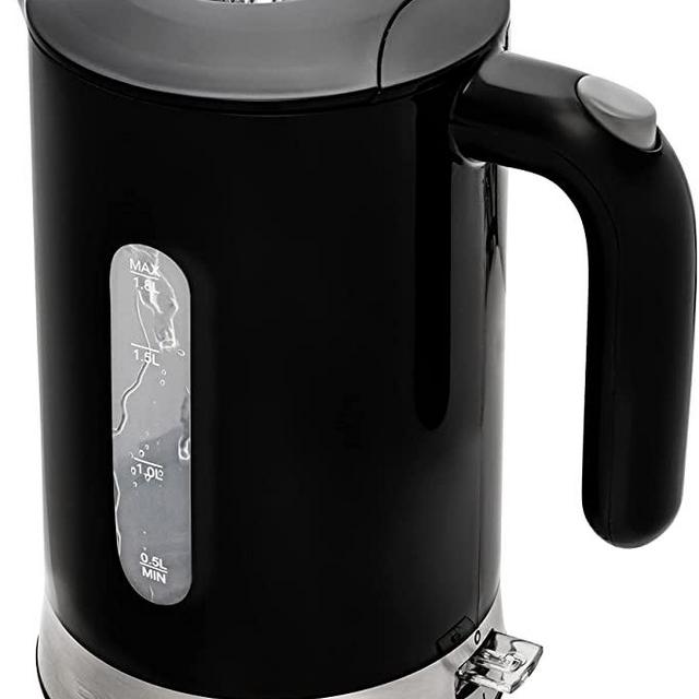 Ovente Electric Hot Water Kettle 1.8 Liter with Prontofill Lid 1500 Watt BPA-Free Portable Countertop Tea Coffee Maker Fast Heating Element with Auto Shut-Off and Boil Dry Protection Black KP413B