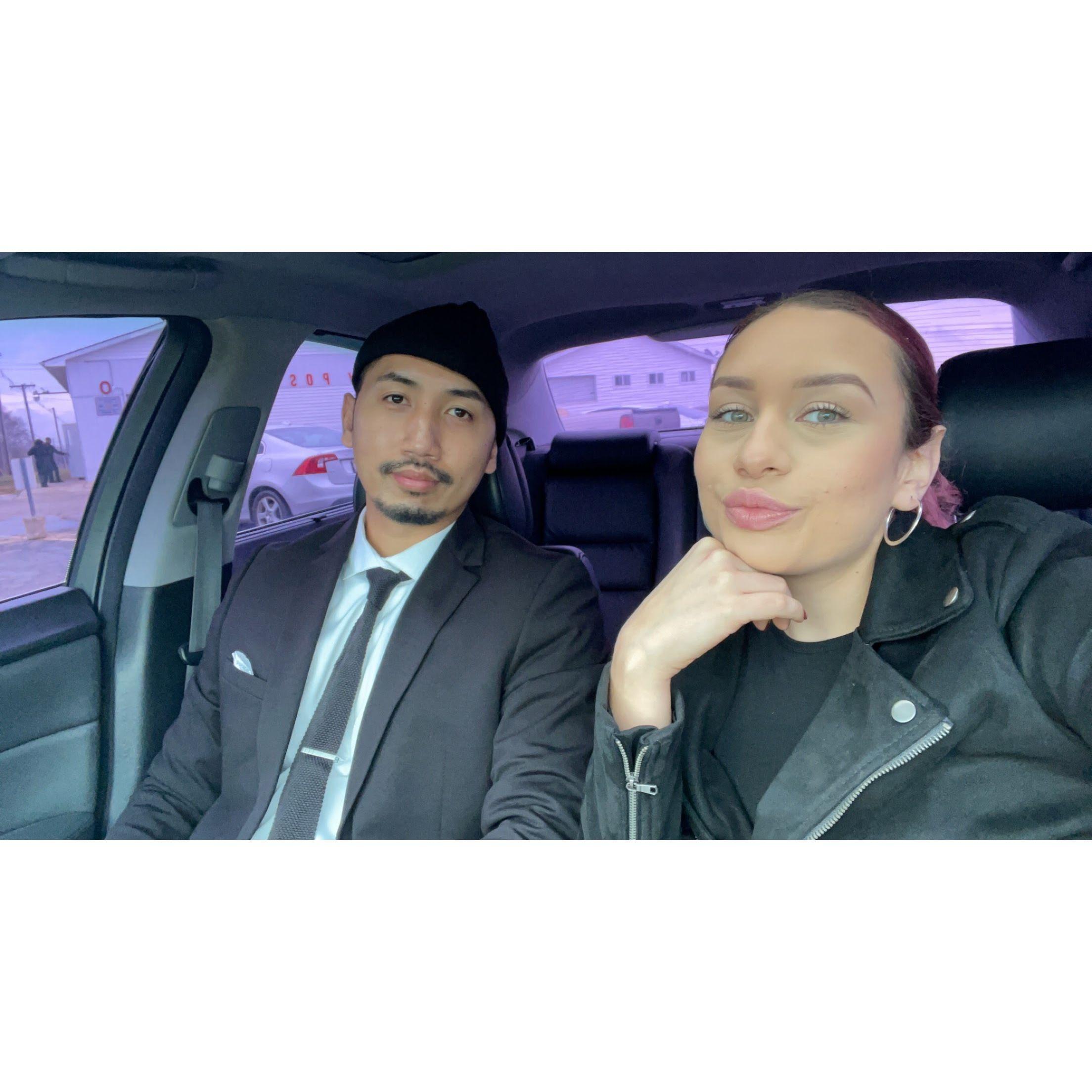 Our first picture as an official couple.