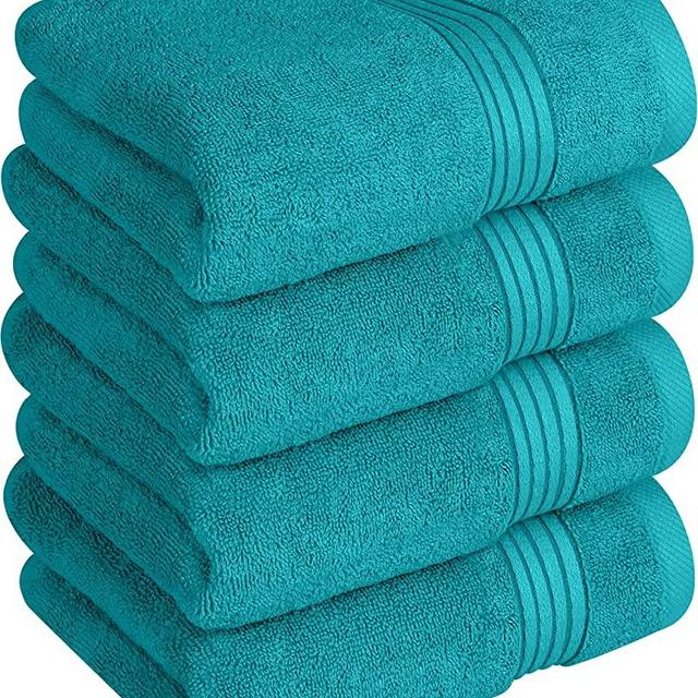 Utopia Towels - Hand Towels Set - Luxurious 600 GSM 100% Ring Spun Cotton - Quick Dry, Highly Absorbent, Soft Feel Towels, Perfect for Daily Use (Pack of 4) (16 x 28, Turquoise)