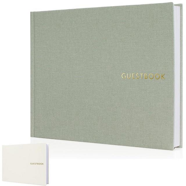 ZICOTO Beautiful Sage Wedding Guest Book for Your Wedding Reception - Simply Elegant Guestbook to Sign in - The Perfect Wedding Or Baby Shower Guest Book and Addition to Your Big Day