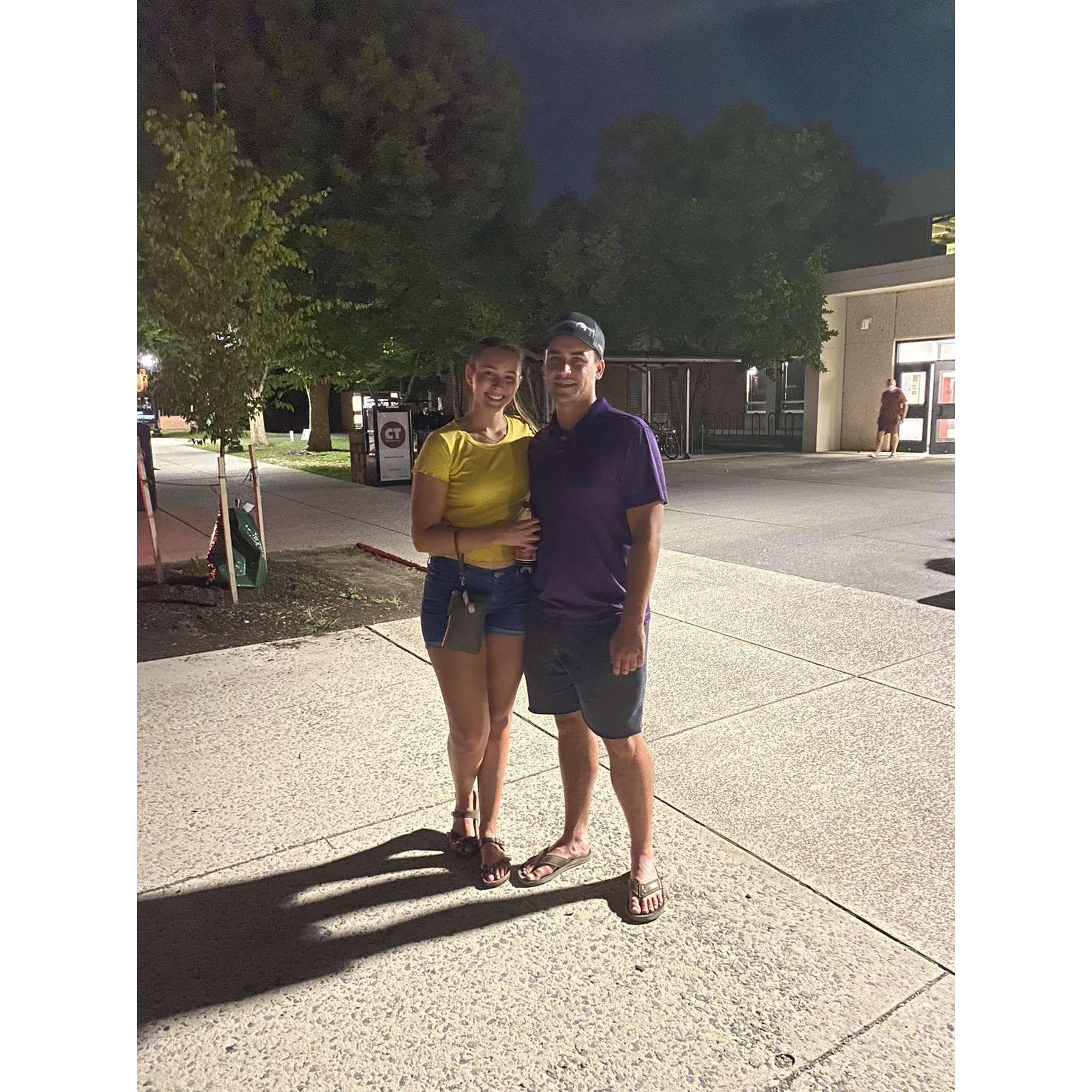 August 29, 2021: Outside of Squires where we first met