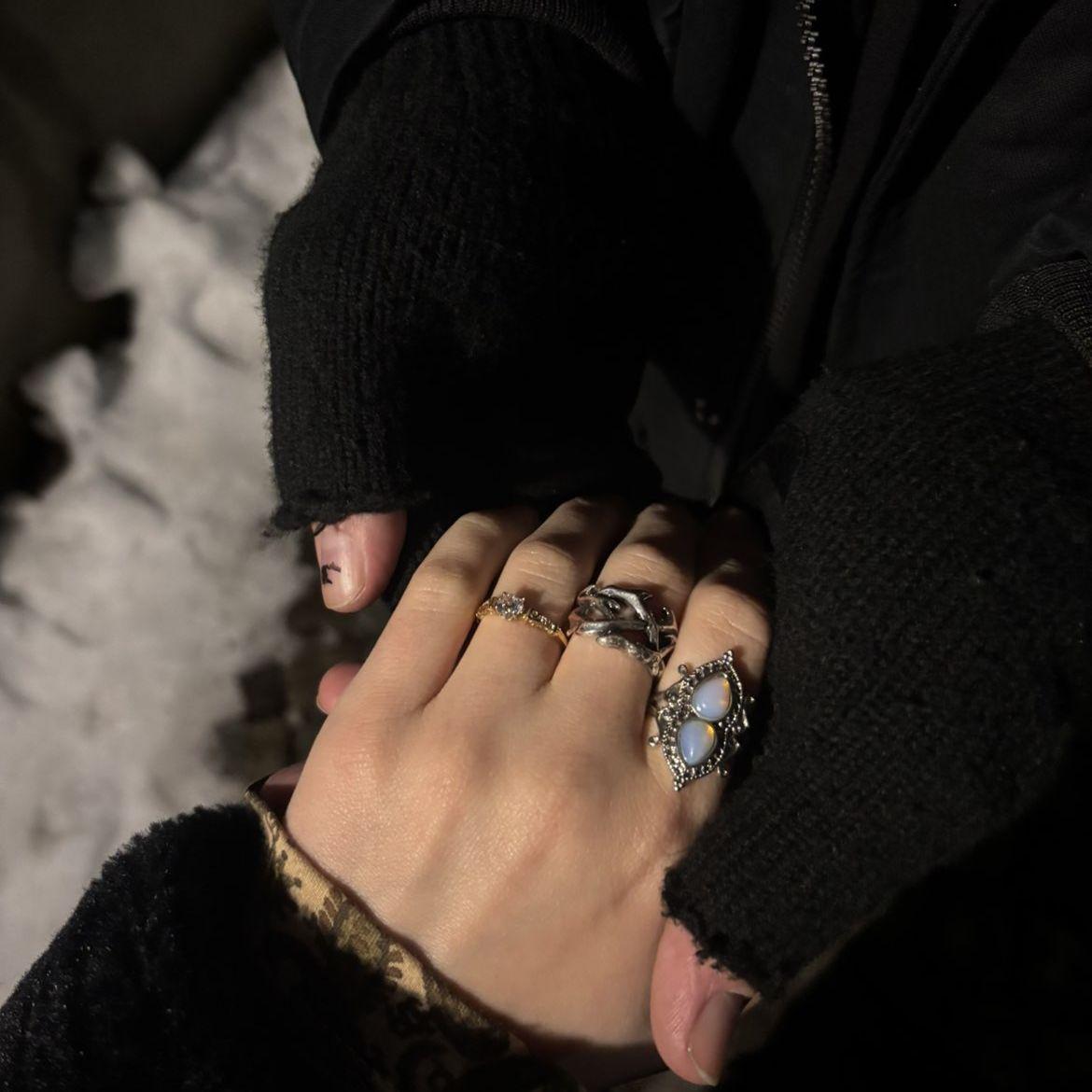 The ring in it's official place on Morgan's hand!
