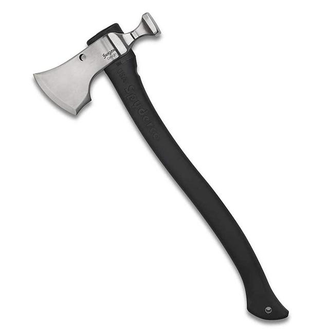 Spyderco Genzow HatchetHawk Utility Tomahawk with Tough 5160 Steel Head and 15.82" Polypropylene Aluminum Handle - Includes Leather Sheath - H02