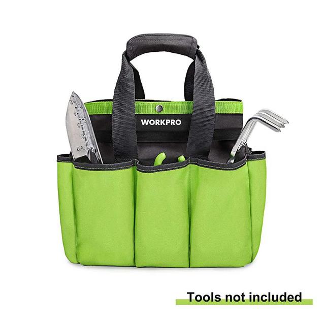 WORKPRO Garden Tool Bag, Garden Tote Bag with 8 Oxford Pockets for Indoor and Outdoor Gardening, Garden Tools Set, 12”x 12” x 6” (Tools NOT Included)