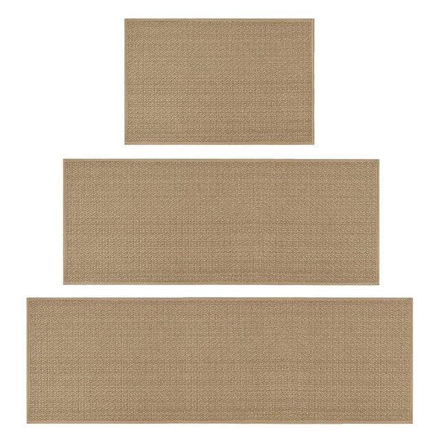Artoid Mode Washable Non Slip Kitchen Rugs and Mats Set of 3, Rubber Backing Absorbent Kitchen Mats for Floor Front of Sink - 24"x36"+24"x60"+24"x72"
