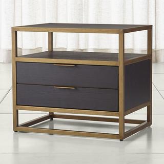 Oxford Black 2-Drawer Nightstand