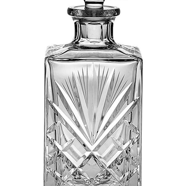 Barski - Hand Cut - Mouth Blown - Crystal - Whiskey - Square Decanter - 30 oz. - Made in Europe