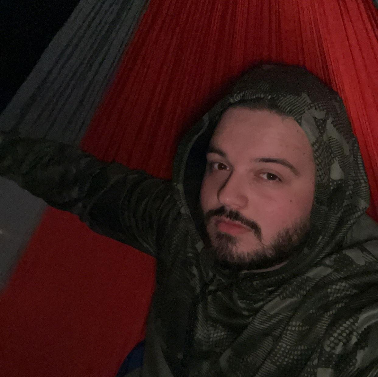 A picture of Carson on the camping trip he asked his friends if they knew anything about the Grad Assistant from class