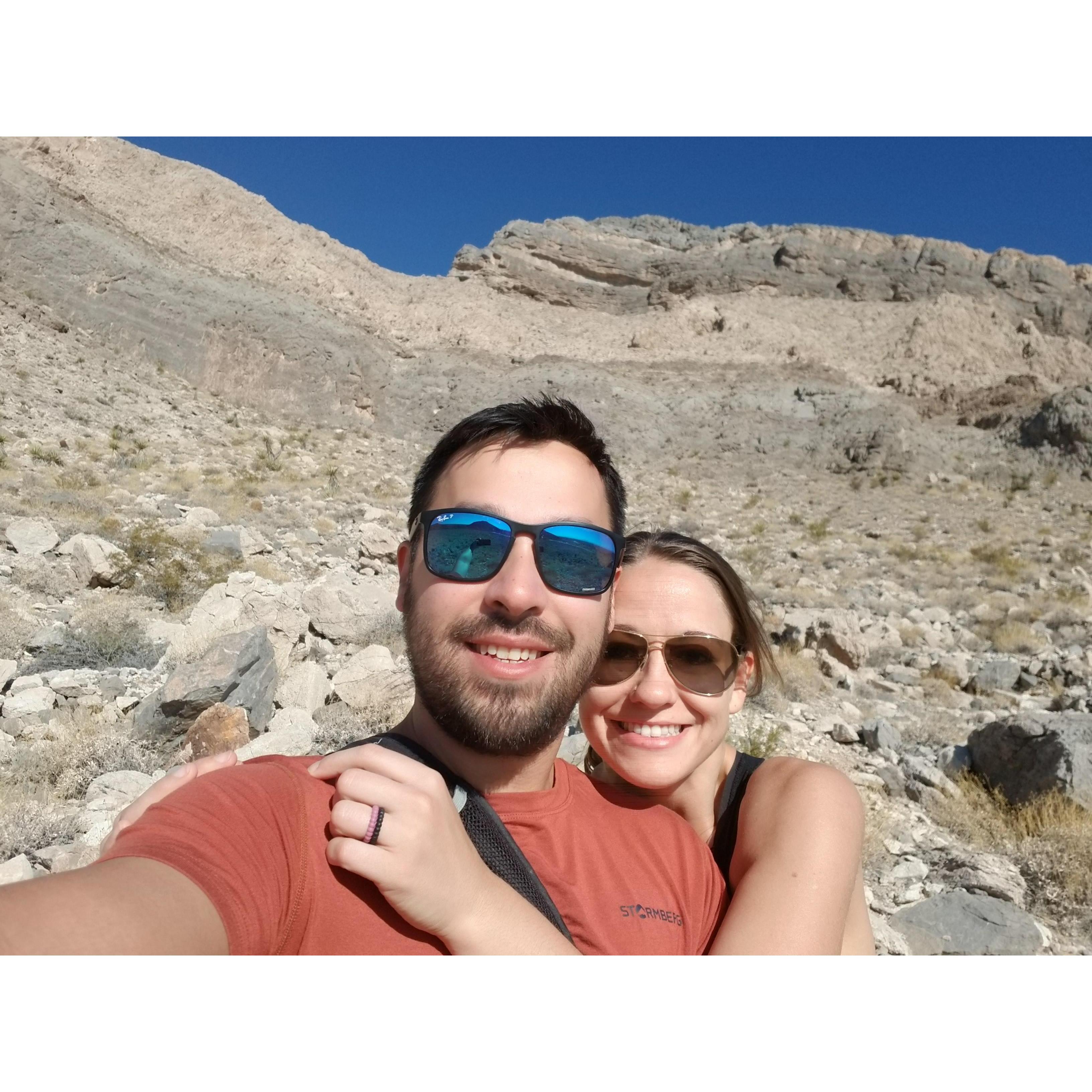 Hiking in the desert outside of Vegas