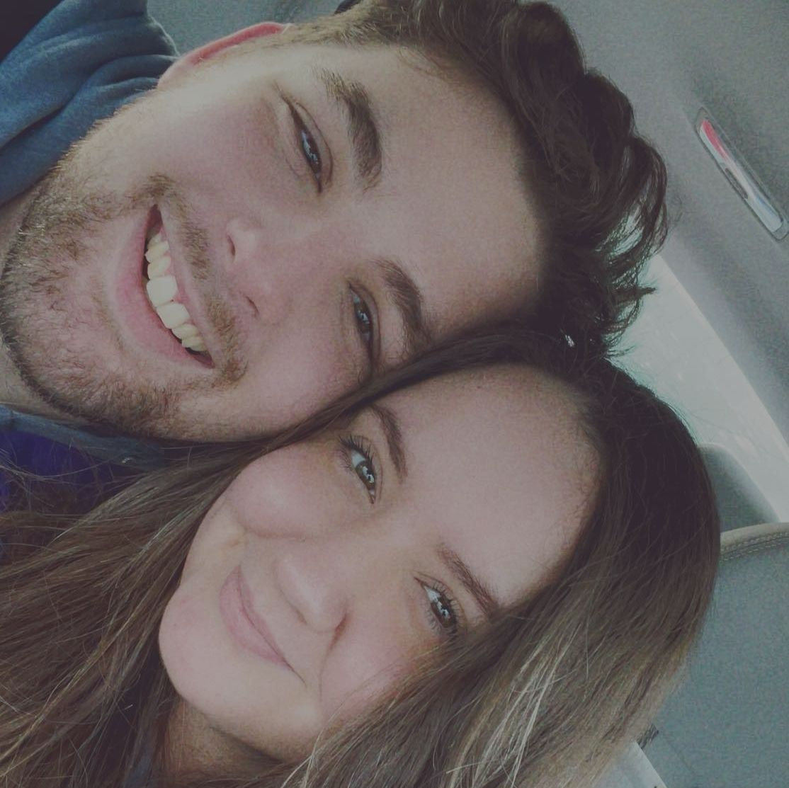 Early relationship photo, likely driving around discovering Buffalo