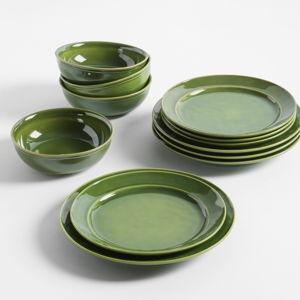 Cambria Stoneware 12-piece Dinnerware Set - Green
