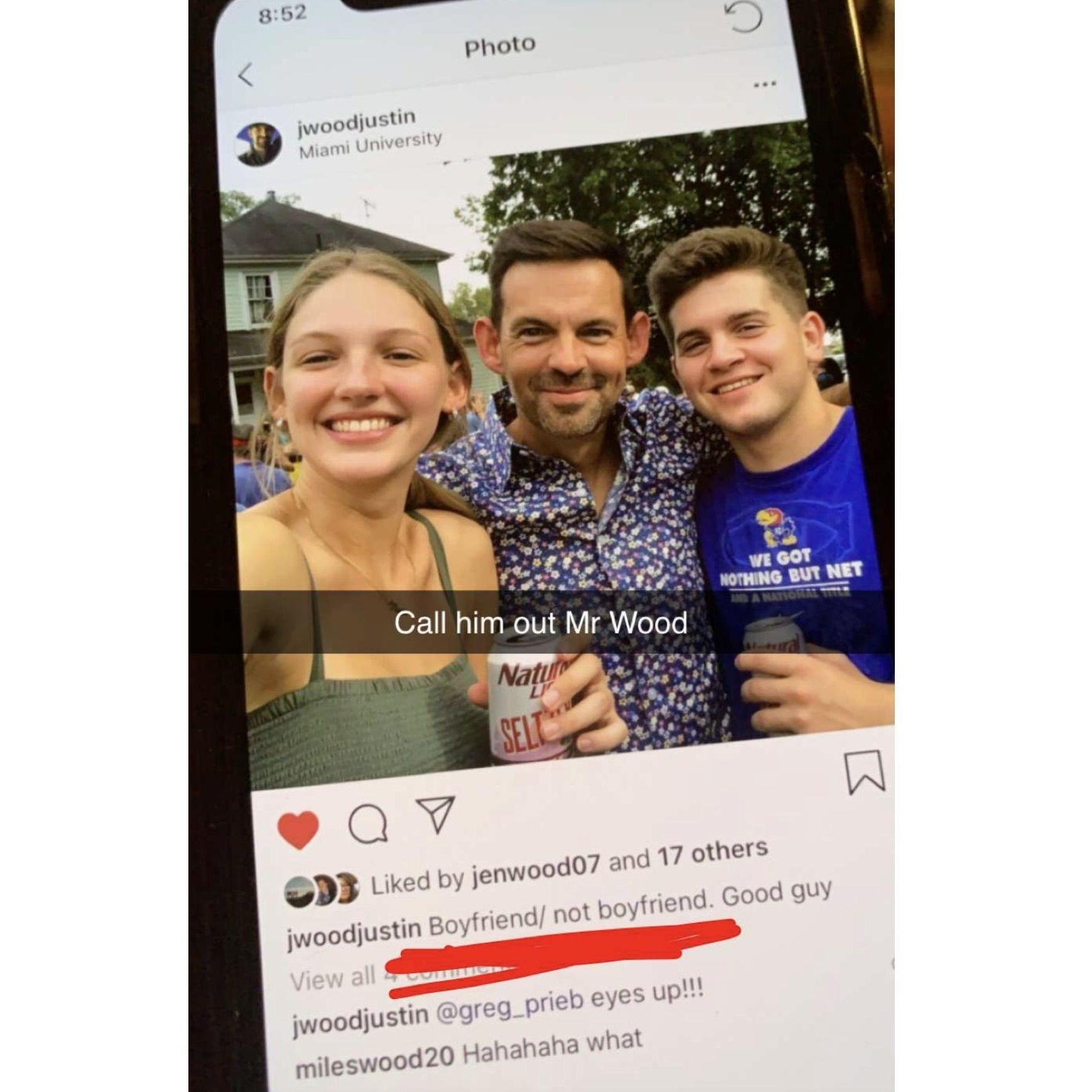 My dad's Instagram post that started it all... We may never have made things official if he didn't call us out on social media!
