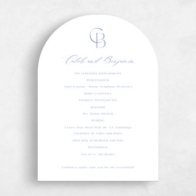 Blue Simple Wedding Program - Kenai