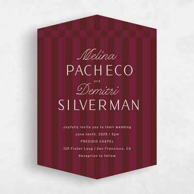 Red Diamond Wedding Invitation - Sabbia Portrait