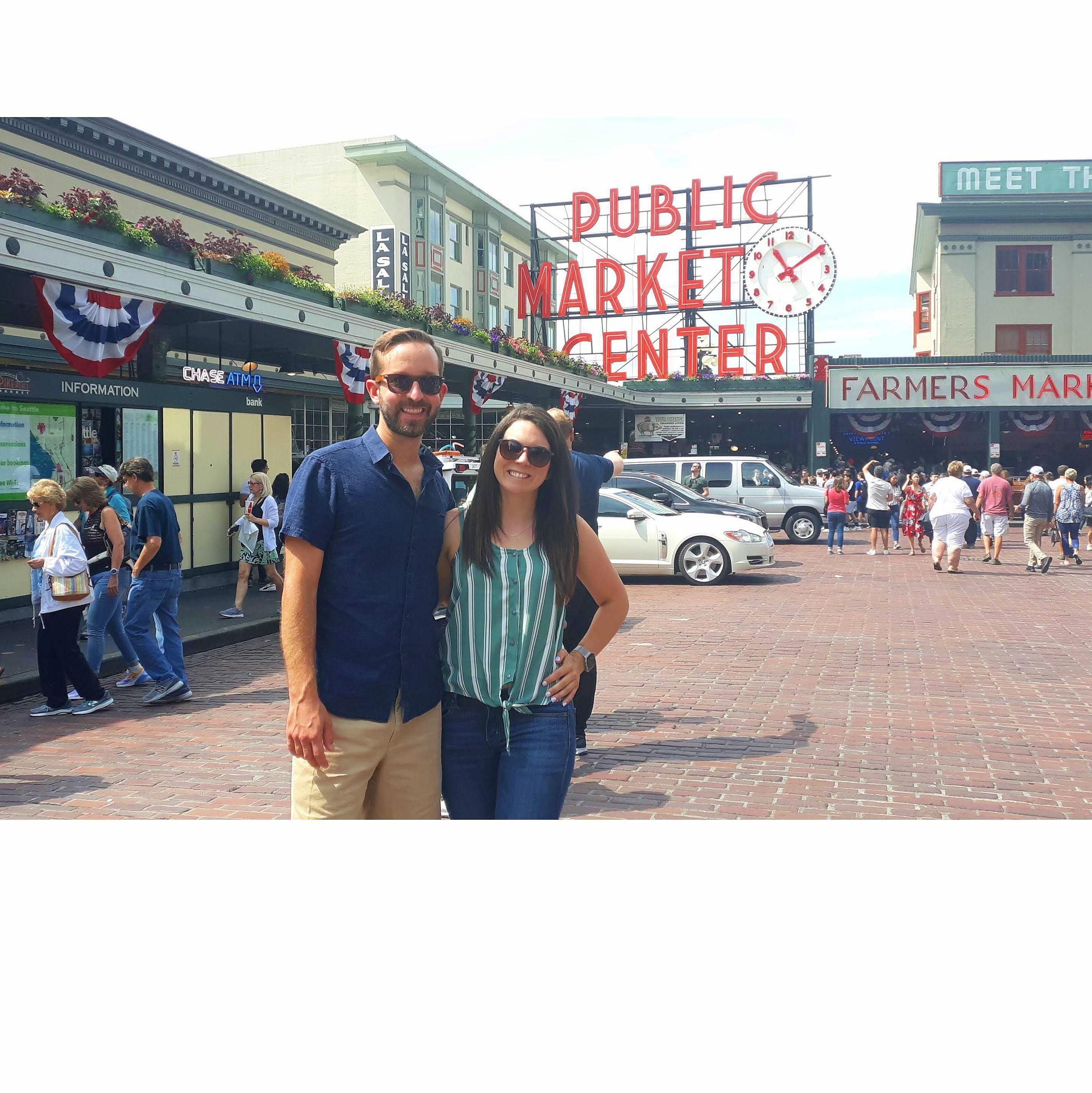 Seeking out seafood in the Public Market, Seattle, Washington (July 2019)