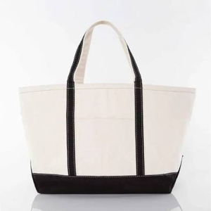Boat and Tote®, Open-Top, Black, Large, Regular Handles