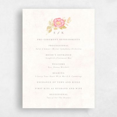 Dusty Pink Wedding Program - Muriano