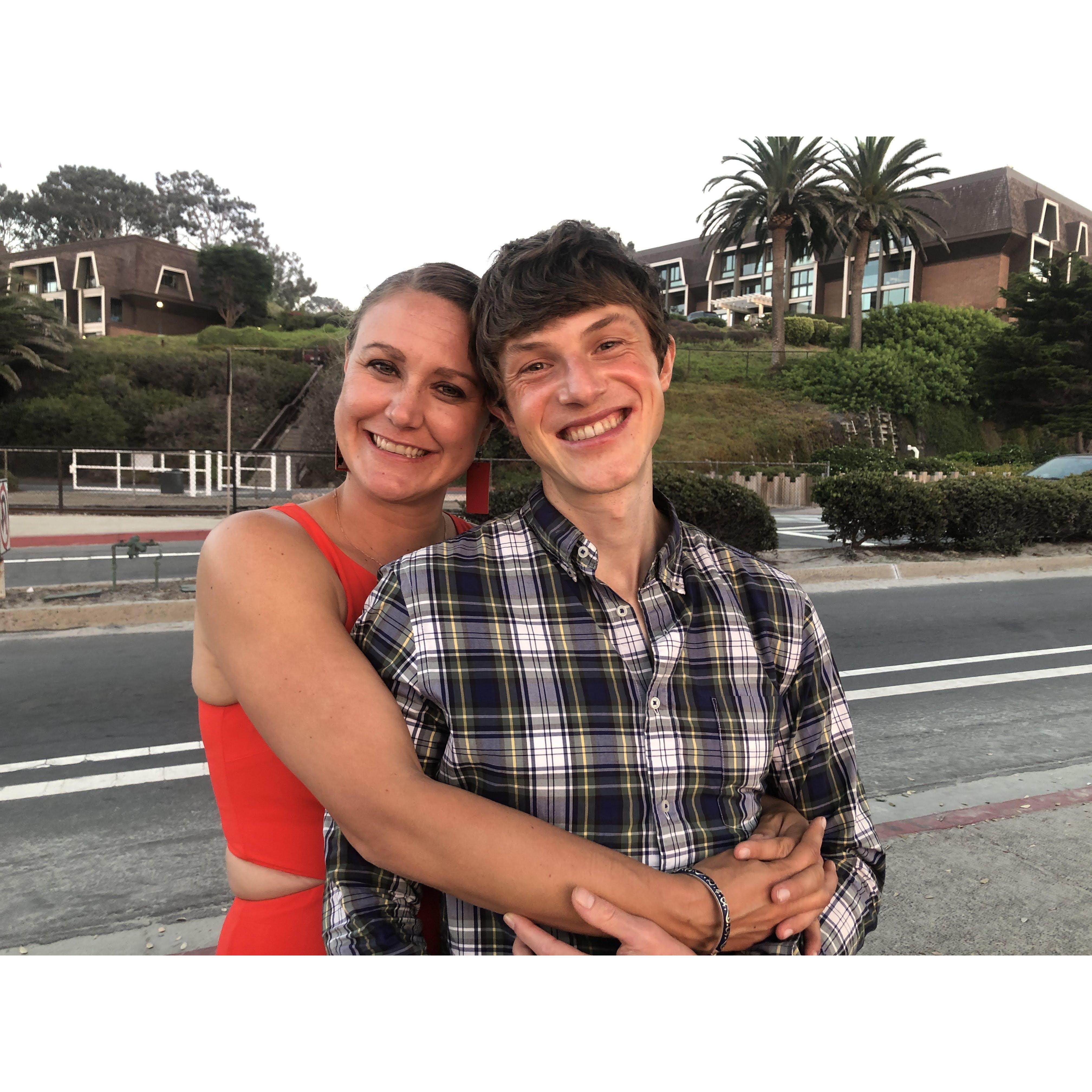 At our tiny wedding "rehearsal" dinner in Del Mar