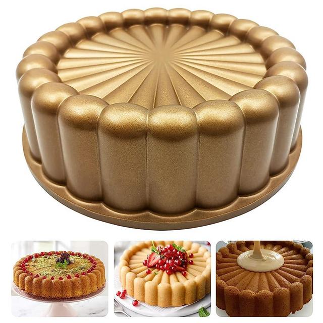 WBJKZJD Charlotte Cake Mold, 9 Inch Cake Pan Aluminium Kitchen Accessories Decoration Christmas Wedding Valentine’s 3D Charlotte Cake Pan (Flower Shape)
