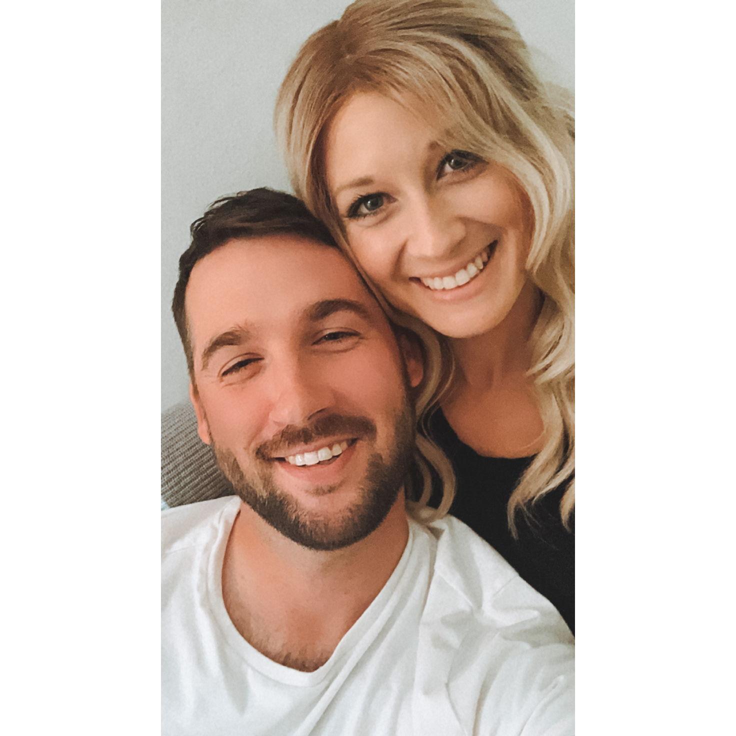 November 1st 2020: Our first photo we took together! Ben came over to Laurie's apartment to introduce her to Eagles Football (against Dallas). Go Birds!