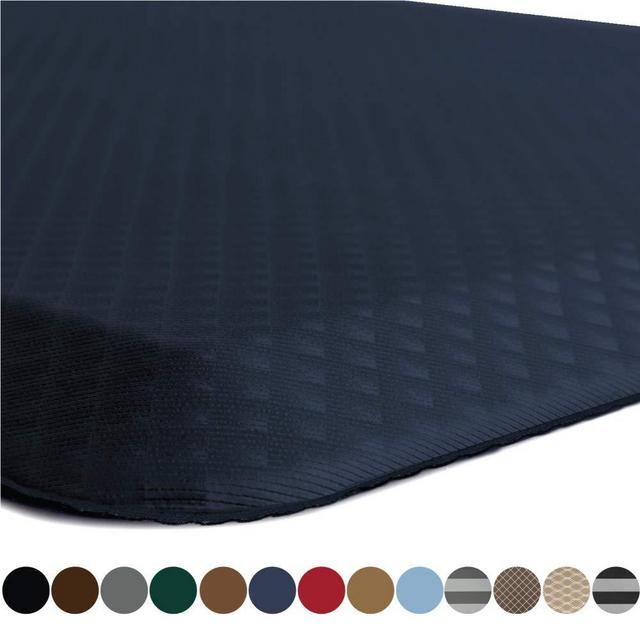 Kangaroo Original Standing Mat Kitchen Rug, Anti Fatigue Comfort Flooring, Phthalate Free, Commercial Grade Pads, Ergonomic Floor Pad for Office Stand Up Desk, 48x20, Navy Blue