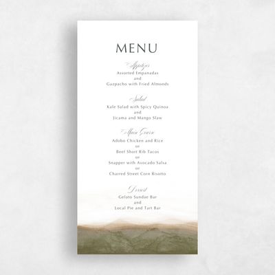 Brown Fall Wedding Menu - Dew
