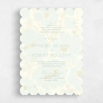 Blue Scalloped Wedding Invitation - Elidure Portrait