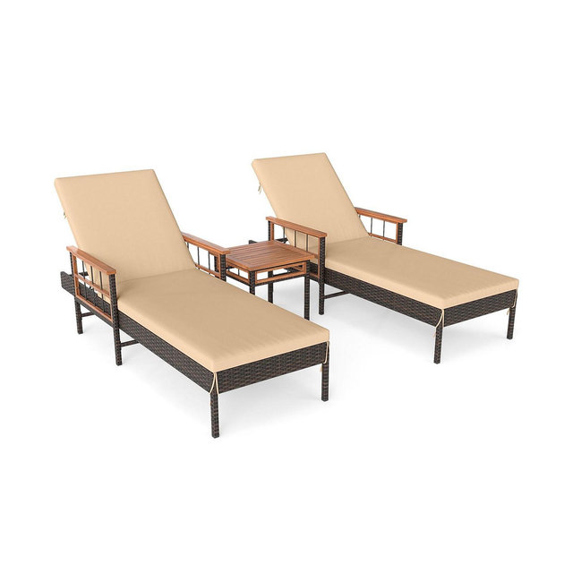 Slickblue Outdoor 3 Piece Chaise Lounge Set for Patio, Poolside and Garden Comfort Seating