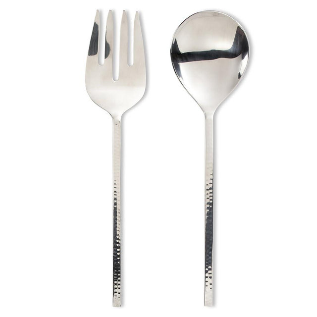 Abbott Collection 36-Hammer Serveware, Salad Servers (11" L), Silver, 2 Count