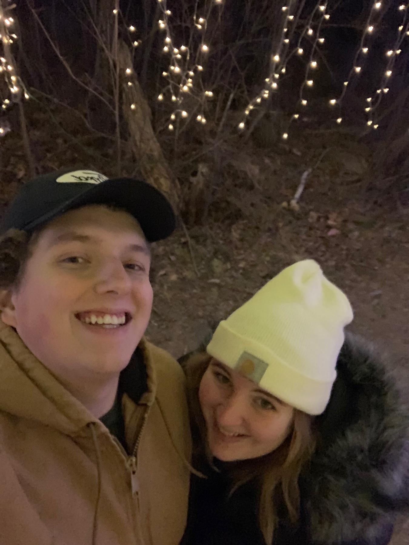 Christmas light tunnel in Orono, ME