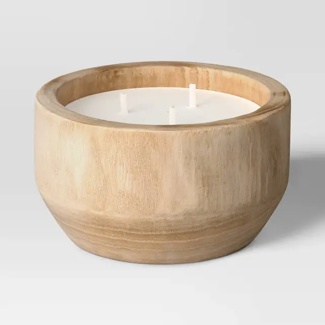 Ceramic Citronella Cotton Wick Outdoor Candle 3 Wick Beige 10oz - Threshold™