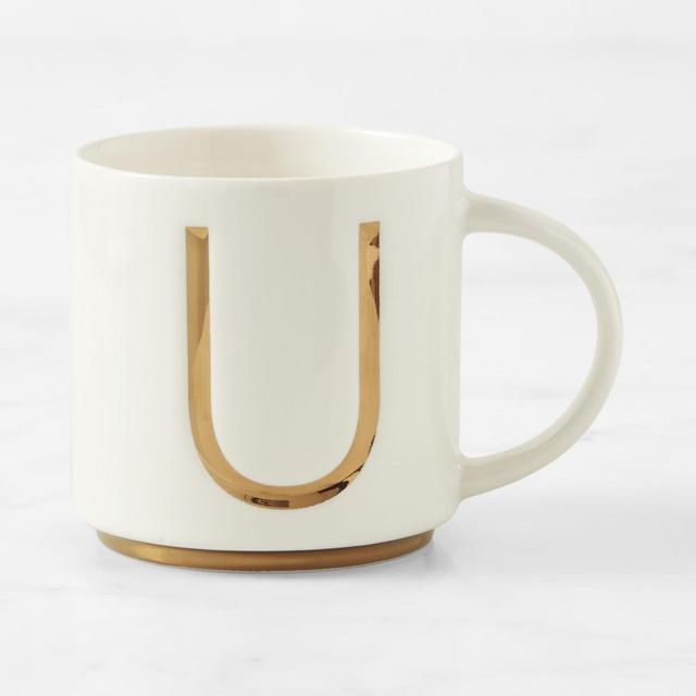 Gold Monogram Mug, U