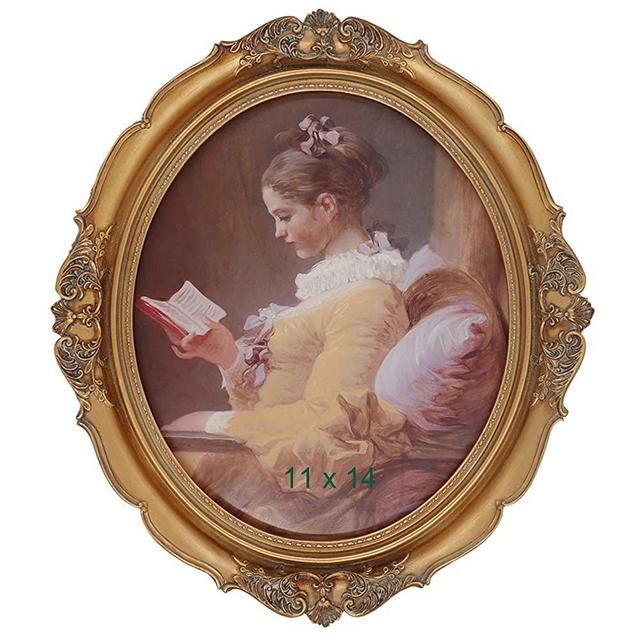 11x14 Frame Baroque Oval Frame 11 x 14 Vintage Picture Frames Fit Picture 11 by 14 in Gold for Gallery Wall Display