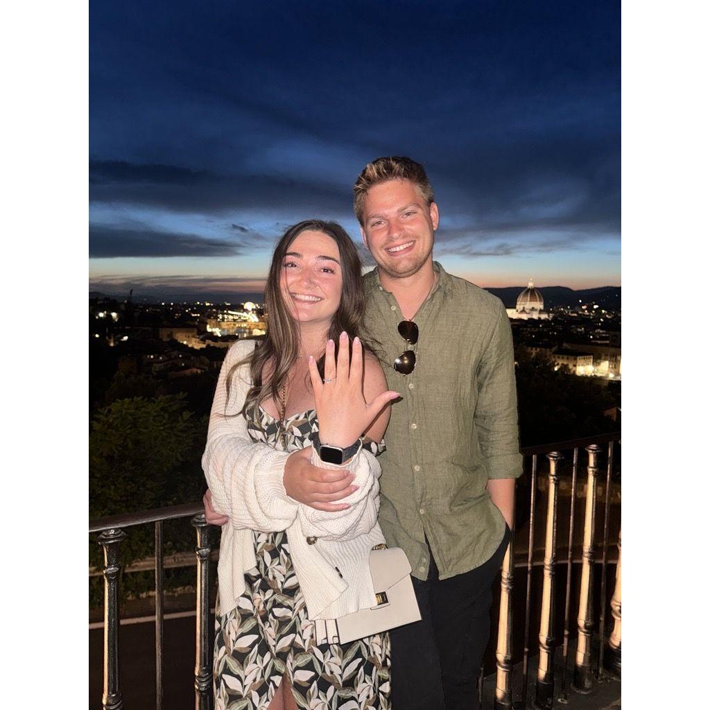Our engagement at the Piazzale Michelangelo in Florence, Italy