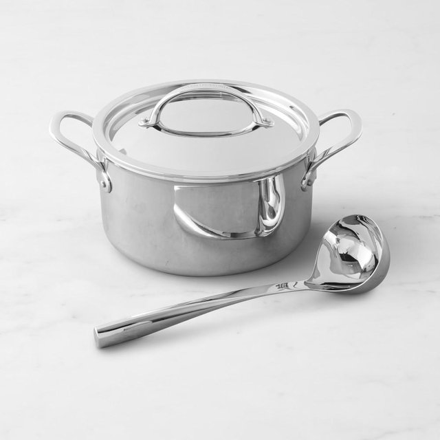 Williams Sonoma Thermo-Clad Stainless Steel Soup Pot with Ladle, 6-Qt.