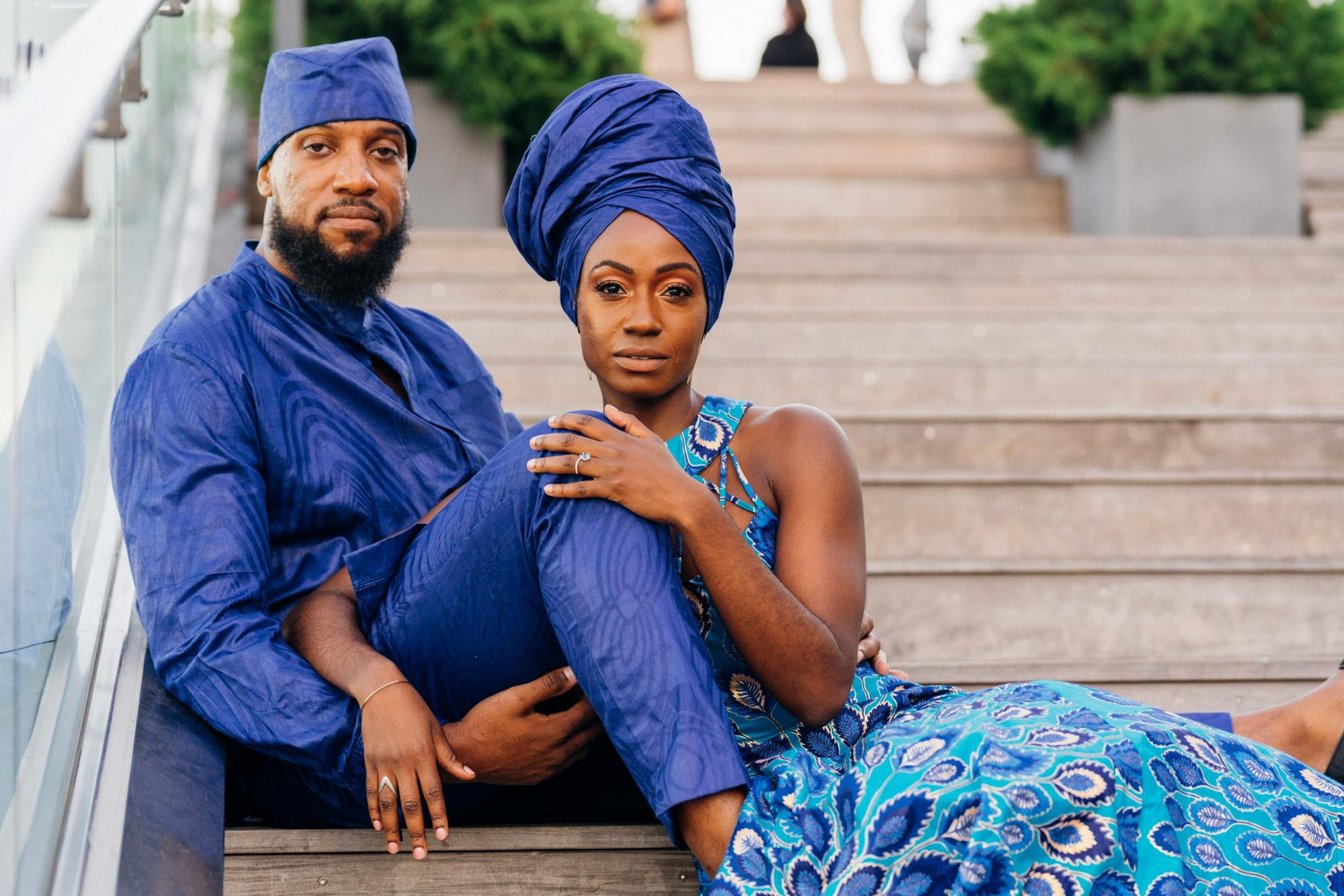 To honor my Liberian heritage we definitely had to have West African attire. My mom made our outfits including his hat.