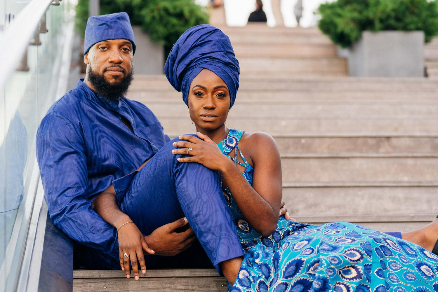 To honor my Liberian heritage we definitely had to have West African attire. My mom made our outfits including his hat.