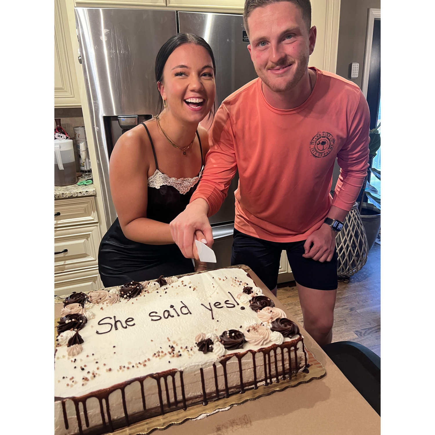 Matt surprised Autumn with an engagement party when they got home from their trip