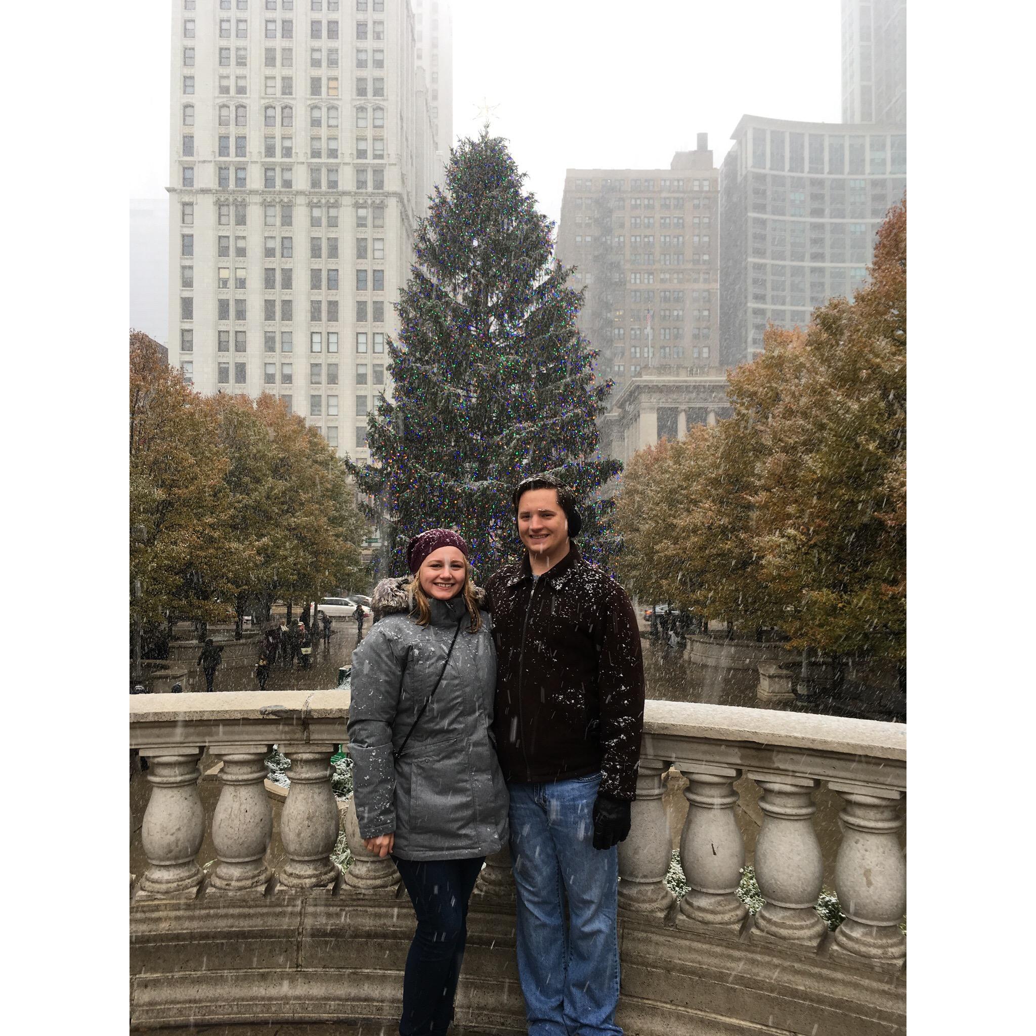Our first trip together! Chicago in December 2016.