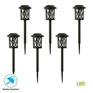 Solar Bronze Outdoor Integrated LED 3000K 6-Lumens Landscape Pathway Light (6-Pack)