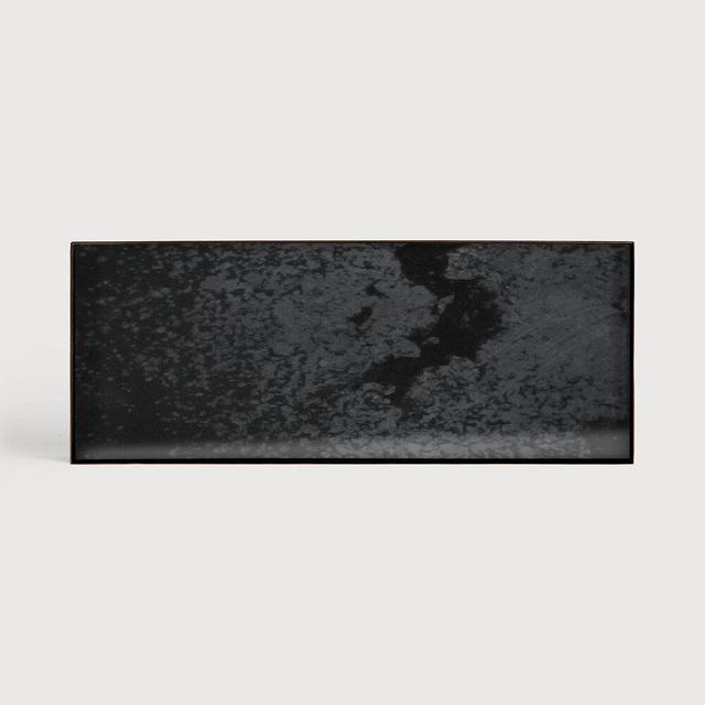 GLASS RECTANGULAR VALET TRAY IN CHARCOAL