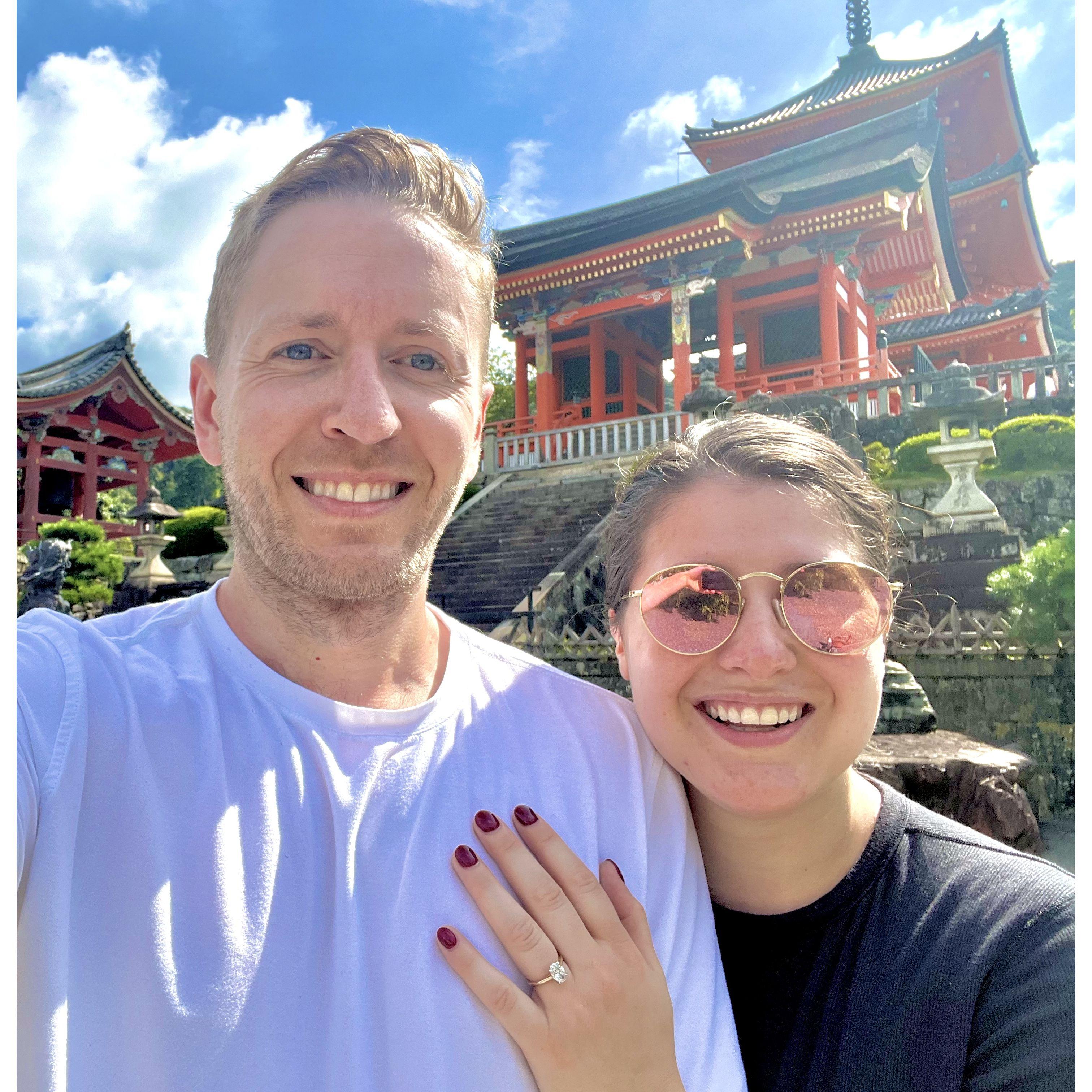 The morning after our engagement in Kyoto, Japan.