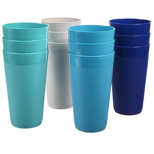 Newport 20-ounce Unbreakable Plastic Tumblers | set of 12 in 4 Coastal Colors